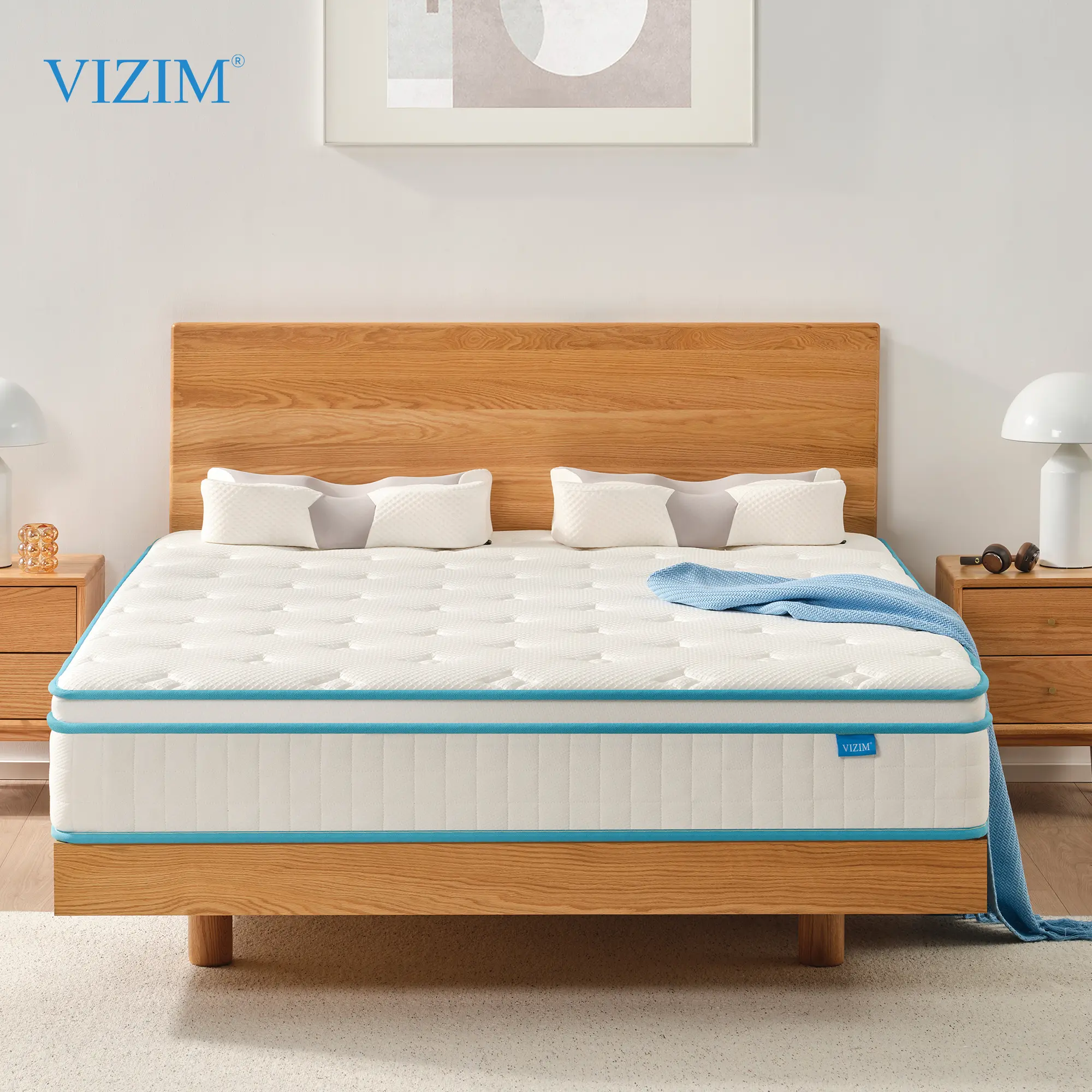Medium Firm Hybrid Mattress with Twin & Queen, 10 Inch & 12 Inch Memory Foam & Pocket Springs Hybrid Mattress in a Box, Breathable Euro Top Bed Mattress with Motion Isolation, Pressure Relief, Comfortable Sleep,CertiPUR-US Certified,Mattress Outlet