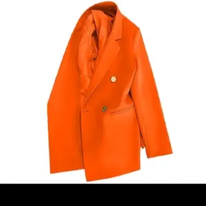 Lady women Elegant winter cropped Blazer Large size solid color casual coat.