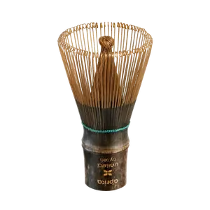 Aprika Life Dark Bamboo Matcha Whisk 100 Prongs - Thin Lightweight & Thick Eco-Friendly Chasen for Perfect Matcha Experience