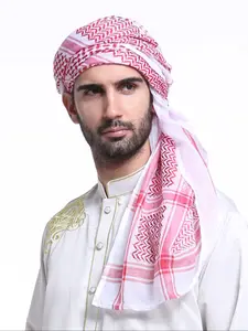 Men's Plaid Headscarf, Woven Palestinian Keffiyeh for Ramadan Prayer, Daily Use, Arab Men's Fitted Hijab, Eid Gift, Modest Style, All Seasons