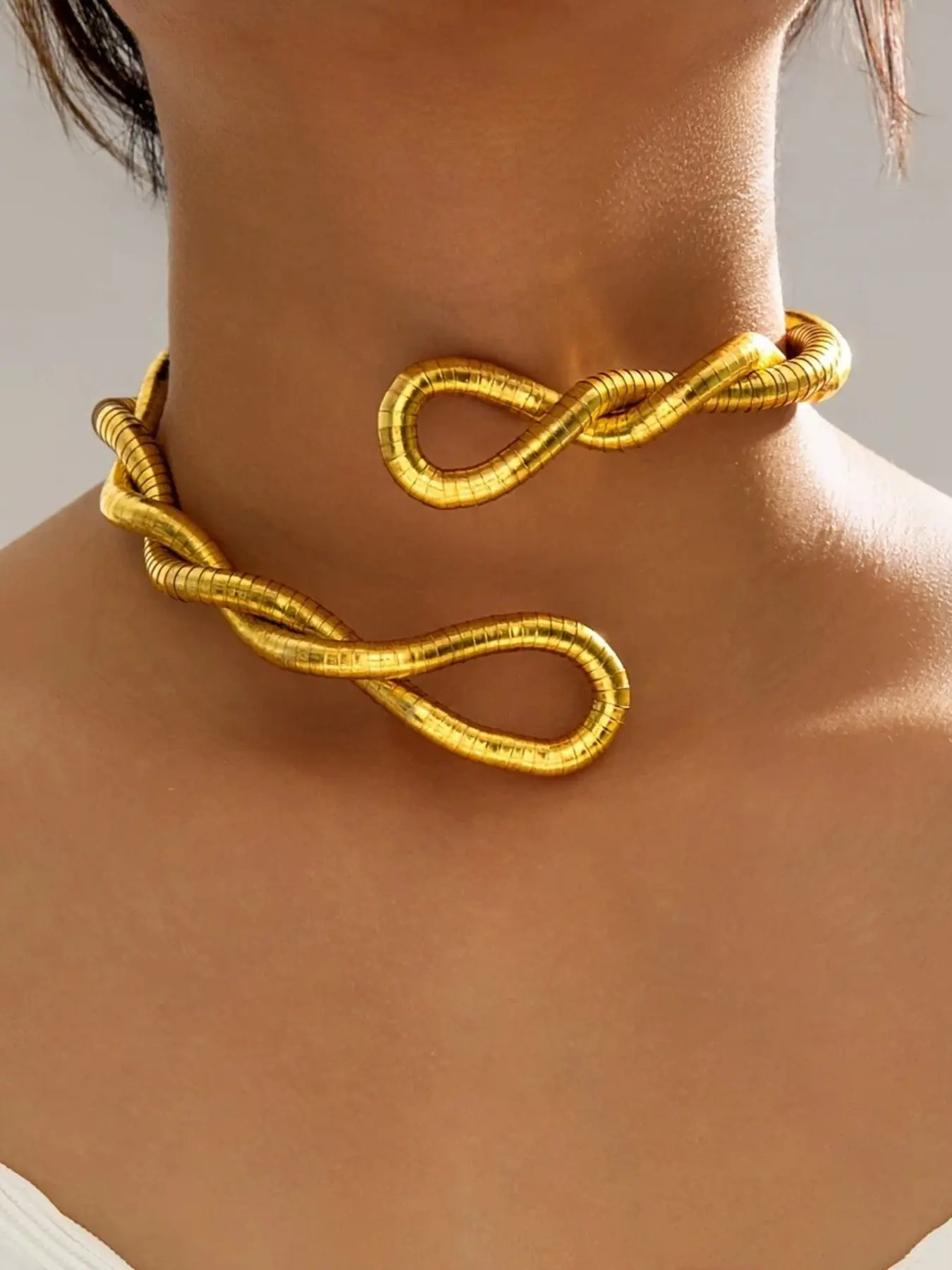 Adjustable Snake Necklace, Punk Gothic Hip Hop Style, Flexible Chain, Women's Fashion Jewelry, Party, Vacation, Kpop Style