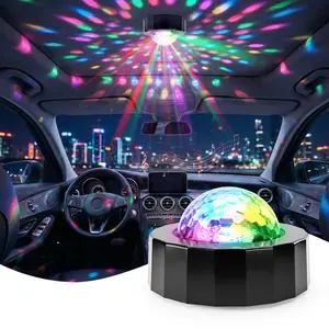 Car Interior Light, Portable LED Interior Lights Sound Activated RGB Atmosphere Lights Universal Wireless USB Rechargeable Car Interior Atmosphere Lamp for Car Home Camping Party Decor