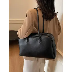 Autumn Winter Large Capacity PU Travel Bag, Travel Duffle Bag, Simple Fashion Sports Gym Bag, Handheld Luggage Bag, Outdoor Bag for Outdoors