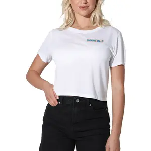 Jeopardy What Is Women's Crop Top T Shirt, White