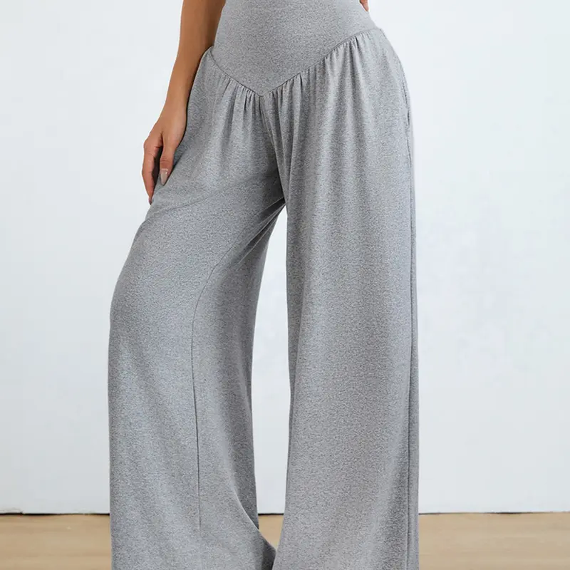 Women's Loose Wide-Leg Yoga Pants, Comfy Yoga Pants, High-Waisted Pleated Waistband, Pocket Design, Casual Running Long Pants, Comfortable and Stylish, Gym Sportswear Bottoms, Fitness Pants, Activewear Pants, Workout Clothes Women