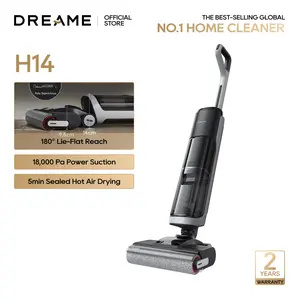 DREAME H14 Series I / H12 Pro FlexReach Vacuum Mop, Wet and Dry Vacuum, 180° Lie-Flat Cordless Vacuum Mop Combo, 140°F Brush Washing, Fast Hot Air Drying in 5 Mins, Great for Sticky Steam Messes Cleaner Self Cleaning System Deep Cleaning Machine