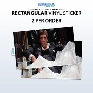 SCAREFACE rectangle vinyl sticker/ SKIN