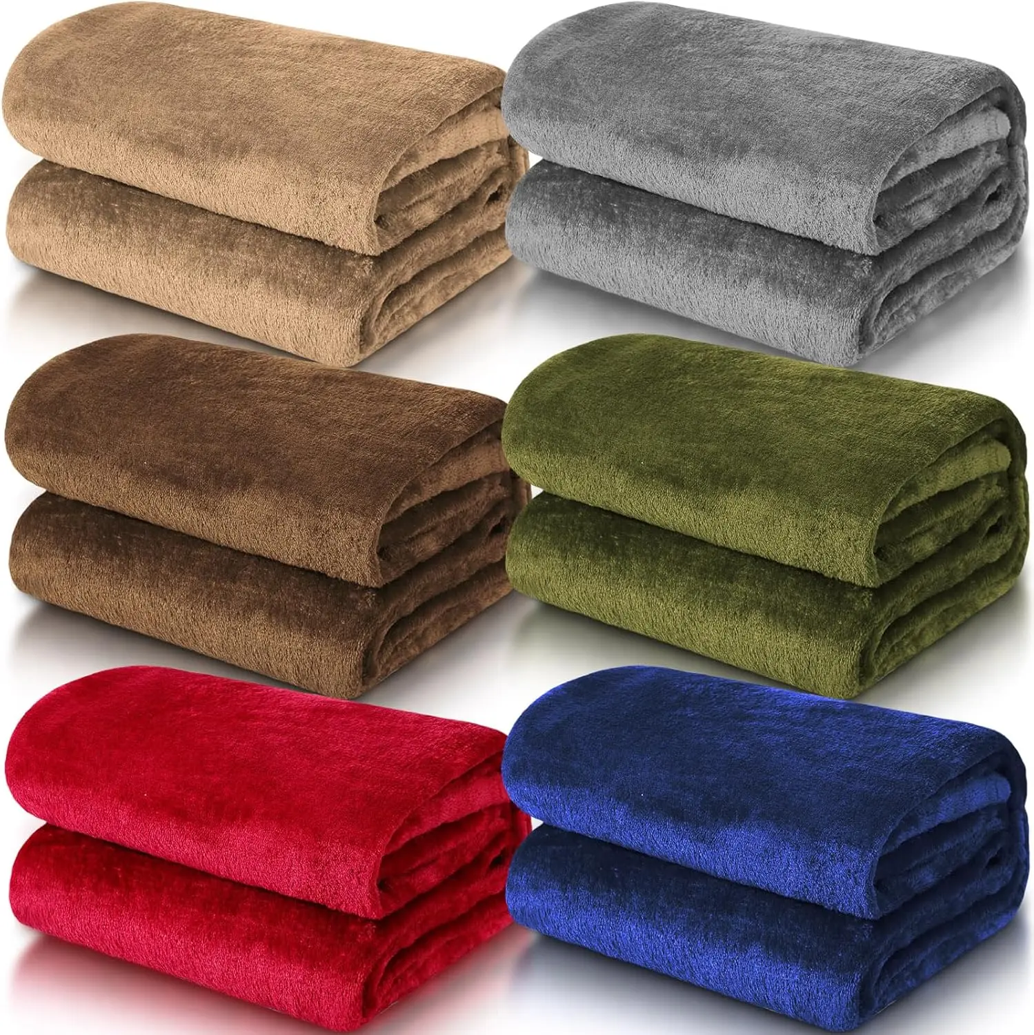 6 count Fleece Sleepover Blanket for Girl Galentines Party Soft Fuzzy Throw Blanket Bulk Warm Flannel Mattress for Pajamas Teepee  Movie Night(Elegant Color,40 x 60 Inch)
