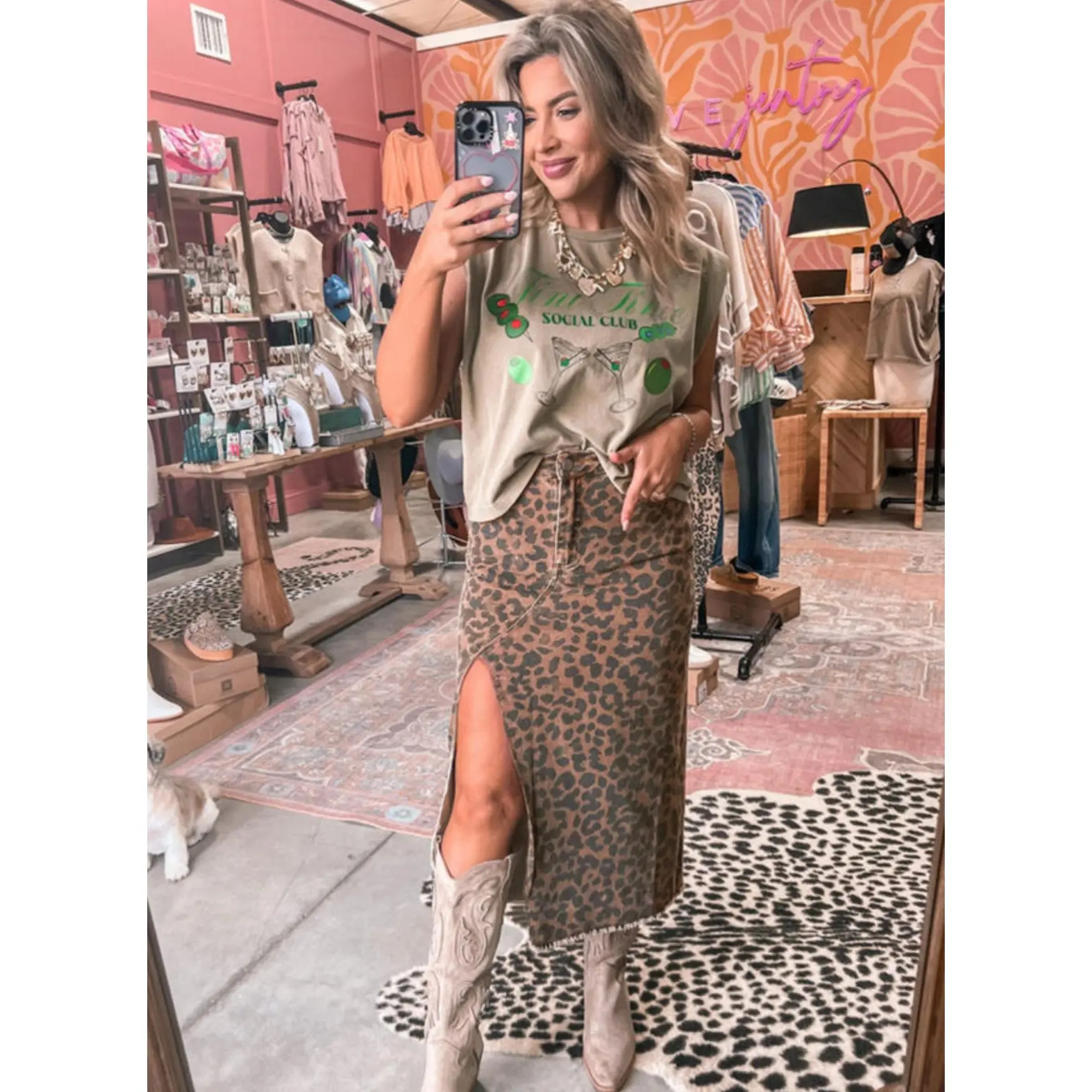 Leopard denim skirt Leopard denim skirt