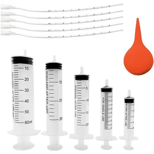11pcs Puppy Kitten Feeding Tube Kit for Small Animals Clear Feeding Syringe 5/10/20/30/60ml Syringe Bulb for Puppy Kitten Nestling Feeding Tools
