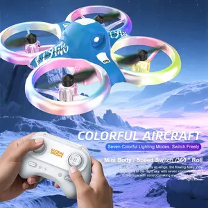 Mini Remote Control Drone for Kids & Beginners, RC Drone, 2.4g Quadcopter with RGB LED Lights, One-Touch Takeoff/landing, Indoor Flying Toy