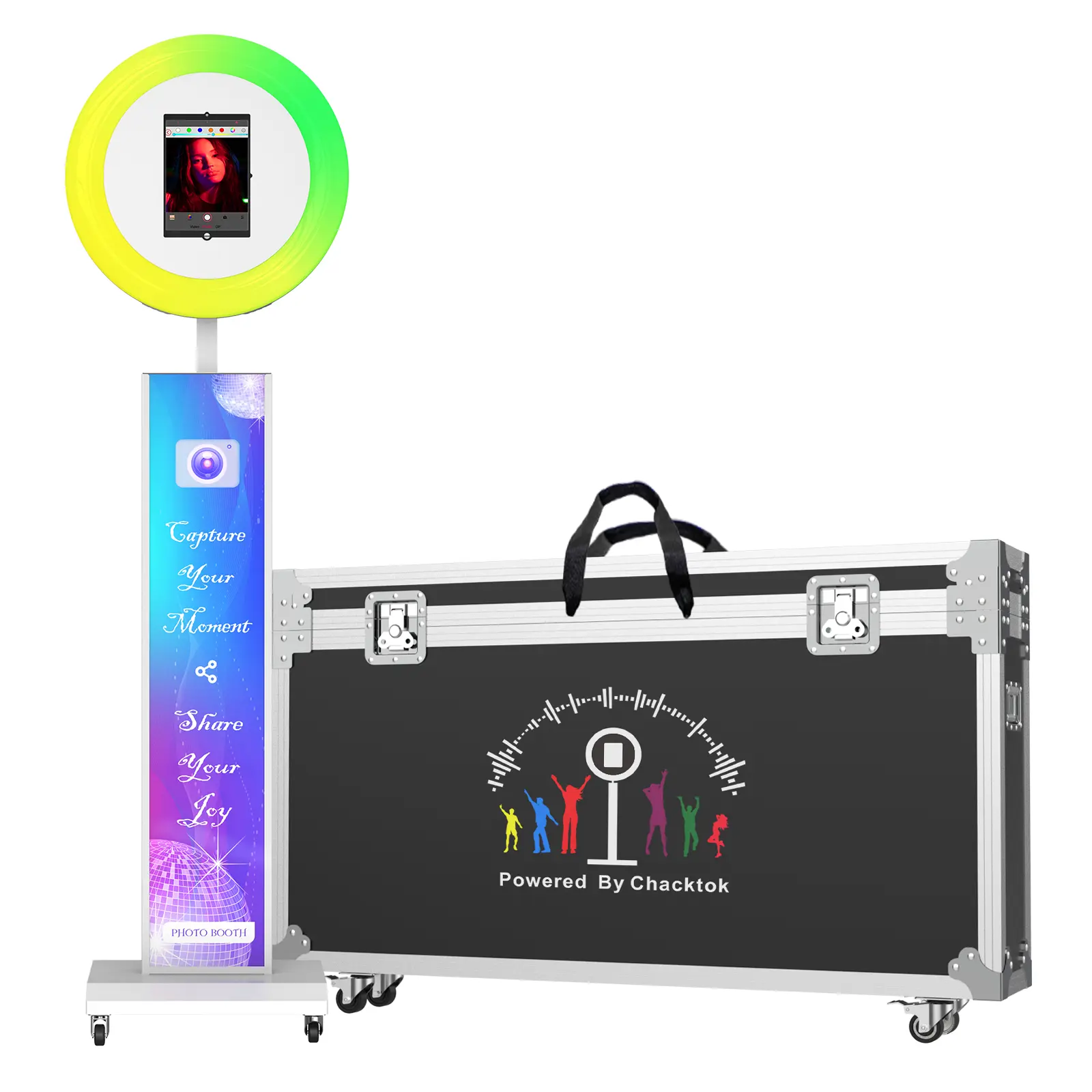 MWE Portable Bluetooth Selfie Photo Booth Machine with Adjustable Accessories and Remote - Ideal for Weddings, Parties