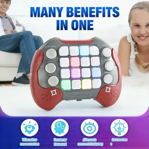 9-in-1 Light Up Quick Push Game Controller, Multi Modes Memory Puzzle Handheld Fidget Game Toy for Kids & Adults