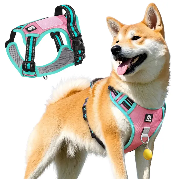Dog Harnesses - Anti-Pull Soft Padded Work Vest with Reflective Design, Easy On/Off, Adjustable Fit, Quick-Dry, Universal Fit for Small, Medium, Large Dogs (Ideal for Walks, Training), Machine Wash, Non-Slip