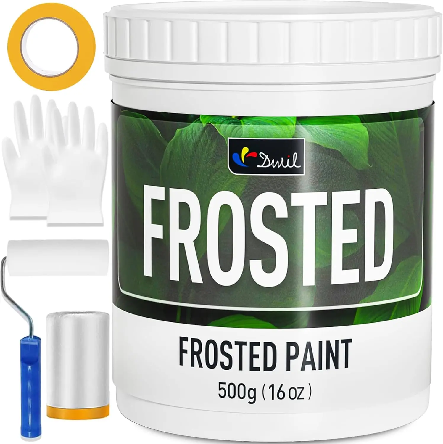 DWIL Frosted Glass Paint for Window Privacy - Waterproof UV Resistant Frosted Glass Spray for Bathroom Kitchen Room Sliding Door High Coverage Quality Complete Kit