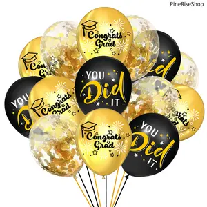 18pcs 2026 Graduation Season Latex Balloon Set, New Graduation Party Balloons, Premium Confetti Balloons Kit for Outdoor Campus Celebration, Backyard Grad Gathering & Outdoor Sports Event Decoration