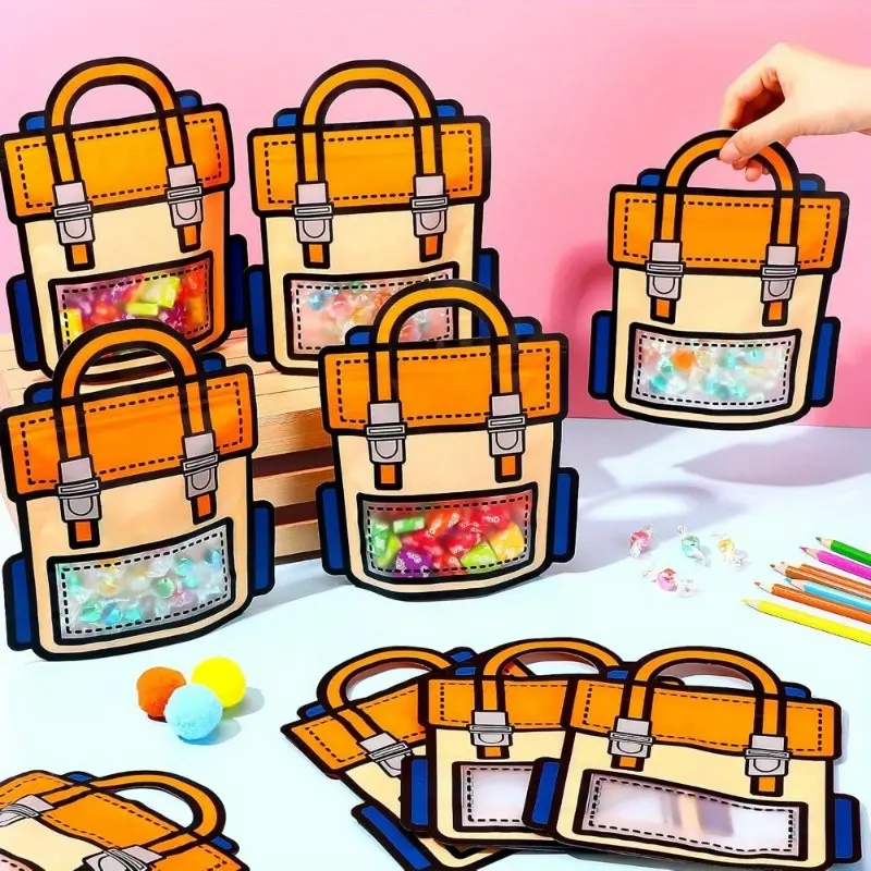 40-Bag Lightweight Plastic Hand-Held Carry Handle Gift Sets, Kitchen Kid Party Favors, Boys’ Birthday Toy Snack Packaging Bags