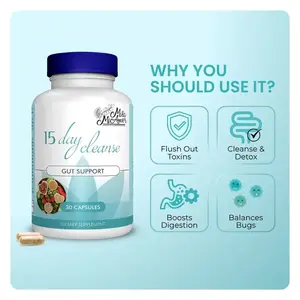 Mila McAnner 15 Day Cleanse Gut and Colon Support Caffeine Free Advanced Formula with Senna Cascara Sagrada Psyllium Husk Non-GMO Probiotics