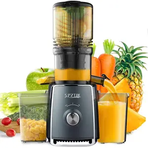 SPZTJK Cold Press Juicer with 5.3" Large Feed Chute 300W Professional Slow Masticating Juicer for Whole Vegetables & Fruits Easy to Clean for Batch Juicing