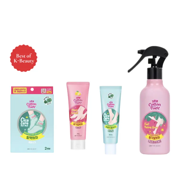 On: The Body Cotton Heel-to-Toe Repair Ritual Set (Foot Scrub + Peeling Spray + Cream + Mask) On: The Body Cotton Heel-to-Toe Repair Ritual Set (Foot Scrub + Peeling Spray + Cream + Mask)