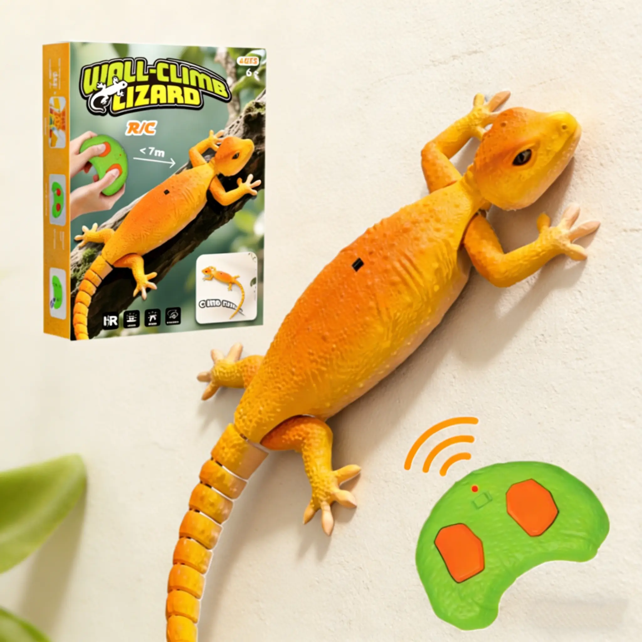 Gravity-Defying Wall Climber Electronic Remote Control Car - Silicone Lifelike Lizard Gecko Robot Toy with Vacuum Suction, Eco Plastic, for Floor, Ceiling, Halloween Gag Gifts, 6-8 Years Boy Kid Toys Birthday Stuffer, Easter