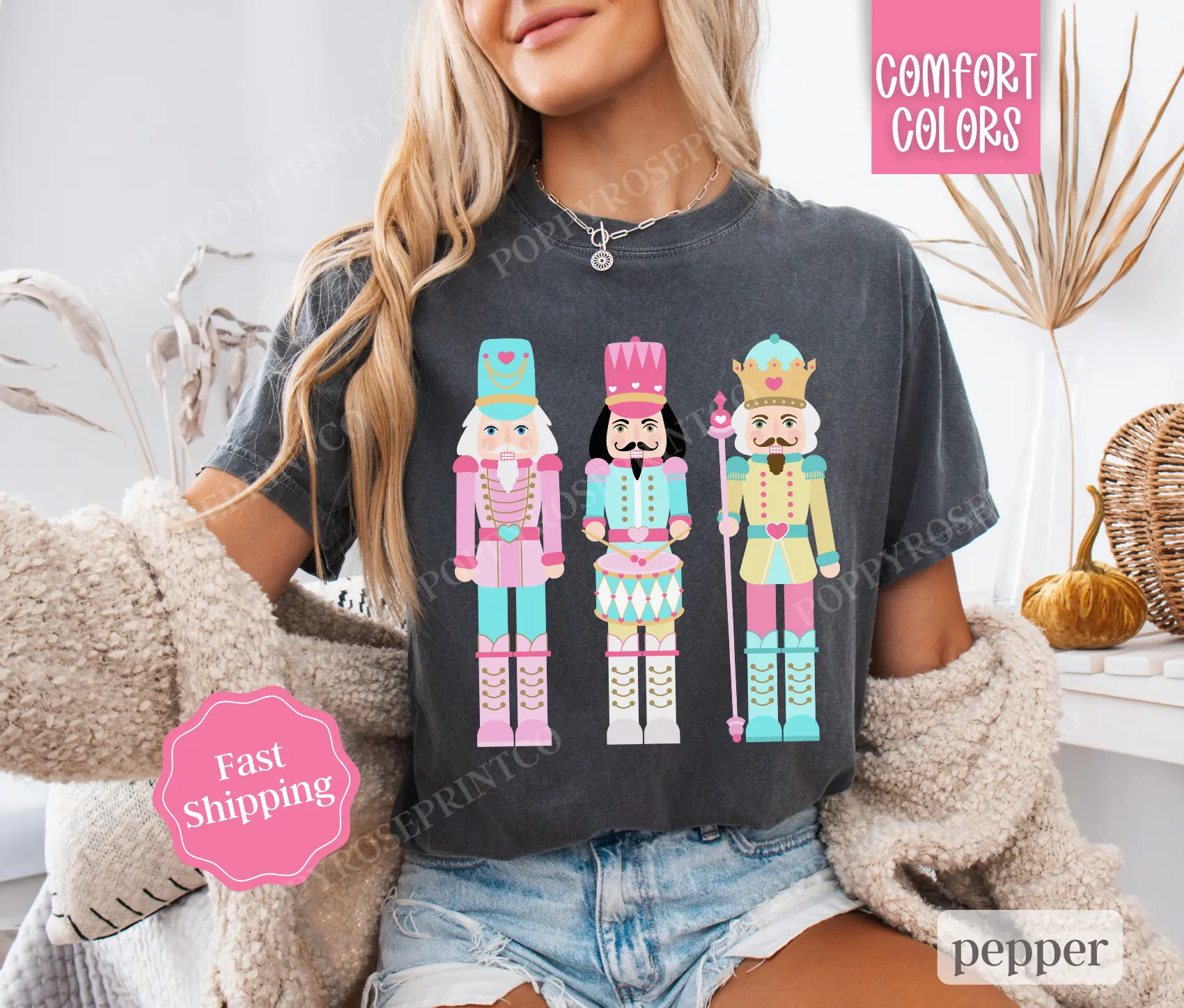 Nutcracker Christmas Shirt Comfort Colors Holiday Tshirt, Women's Holiday Tee christmas shirt