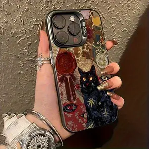 Holographic Black Cat 'Third Eye' TPU Cellphone Cover, High-Quality Protective Accessory for Handheld Devices, Fits iPhone 17,16,16E,15,14,13,12,11,XS,XS Max,XR,7P,8P, Ideal Holiday/Birthday Gift for Loved Ones