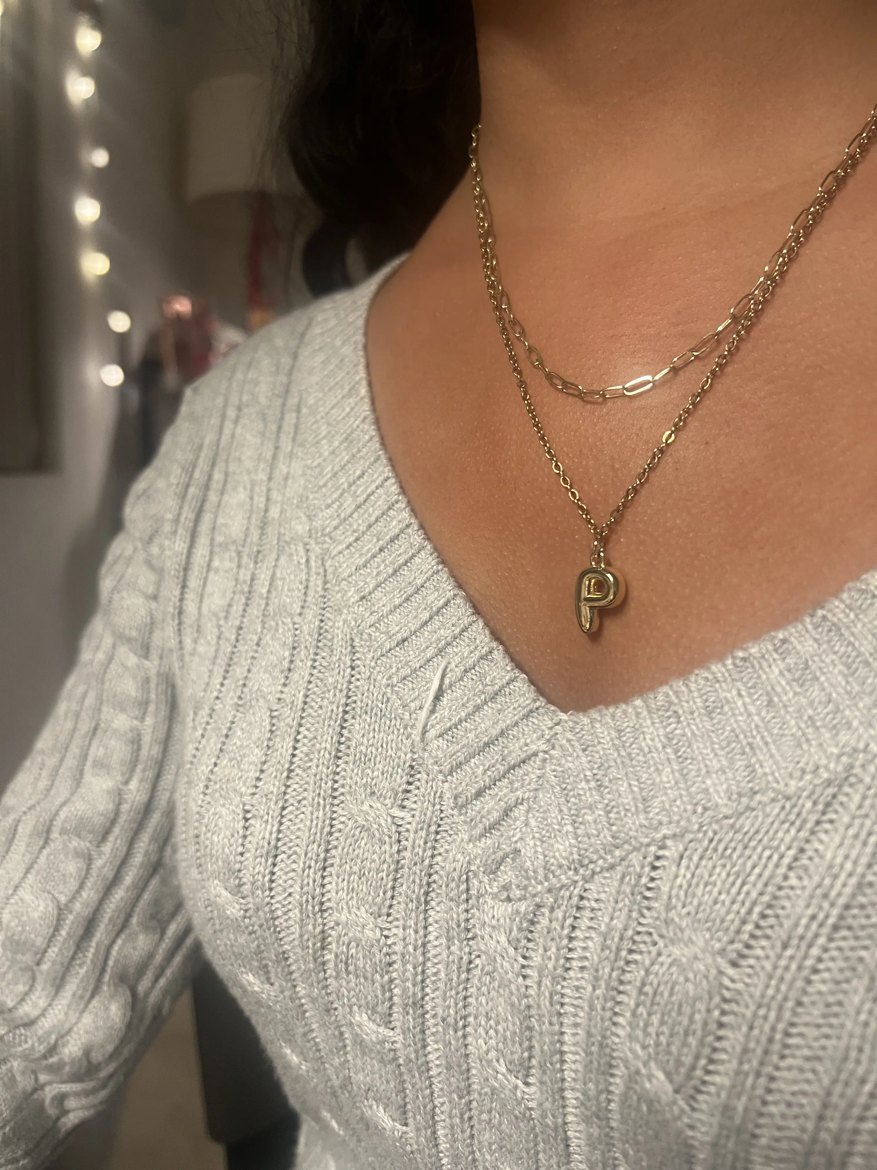 18K Gold Initial Necklace