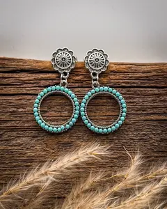 Heirloom Halo Dangle Hoop Earrings Ear Hook Design Dainty Fashion Jewelry