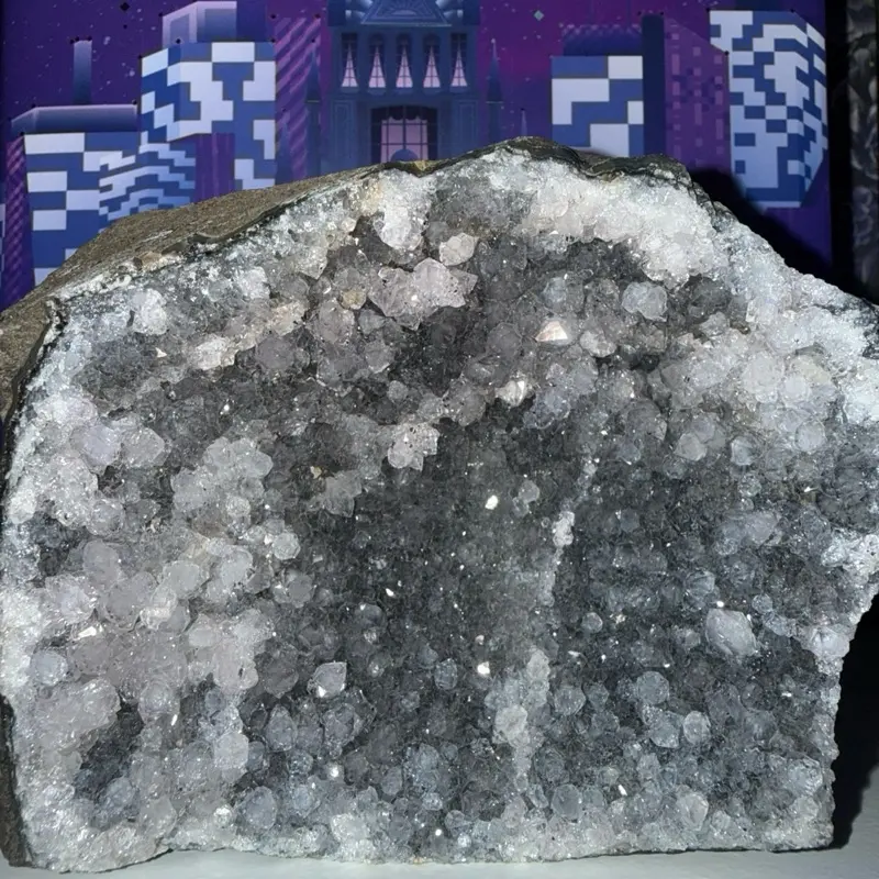 Natural Quartz on Black Matrix, Mineral Specimen, Collector Display Piece, Crystal Décor