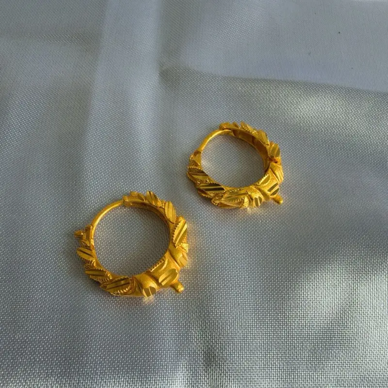 Women's Gold Tone Traditional Madwadi Plug Earrings - Gold Plated, Artistic, Designer-Inspired Metallic Earrings with Intricate Classic Style, Gold Plated Earrings