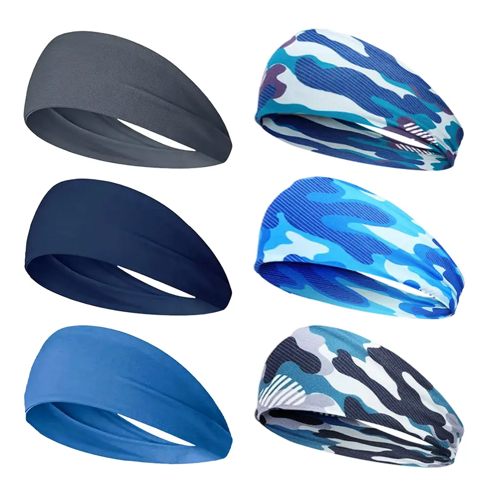 6 Pieces Boys Headbands Athletic Sweatbands Kids Sports Wicking Breathable Headbands Elastic Girls Boys for Football Basketball Running Exercise