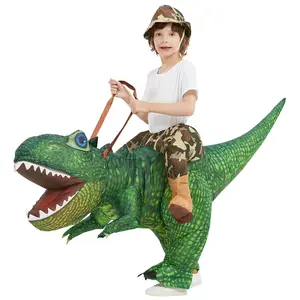 GOOSH Inflatable Dinosaur Costume Halloween Blow up Costumes Riding Diplodocus Air Costume for Party