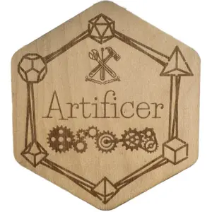 Artificer Dice Box - Handmade Baltic Birch Wood Laser Engraved Magnetic Storage for Dungeons and Dragons Dice Sets