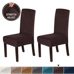 Velvet Plush Dining Room Chair Slipcovers Set Of 2