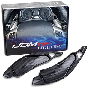 iJDMTOY Twill-Weave Carbon Fiber Pattern/Style Larger Paddle Shifter Extensions For Lexus 2006-2013 2nd Gen IS250 IS350 ISF