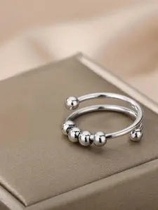Spiral Bead Anxiety Ring Promise Ring with Bead Design Unisex, Accessory Rings, Stackable Ring Trendy, Versatile, Exquisite Jewelry