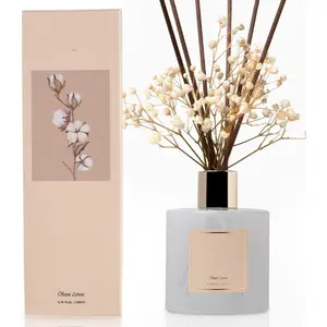 Reed Diffuser Set, 6.7 oz Clean Linen Scented Diffuser with Sticks Home Fragrance Reed Diffuser for Bathroom Shelf Decor