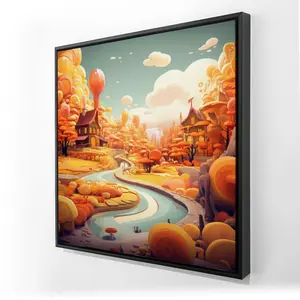 Pictorem C1FC2424W57IXC 24 x 24 in. Honey Land - Orange Framed Canvas Wall Art for Home Decor