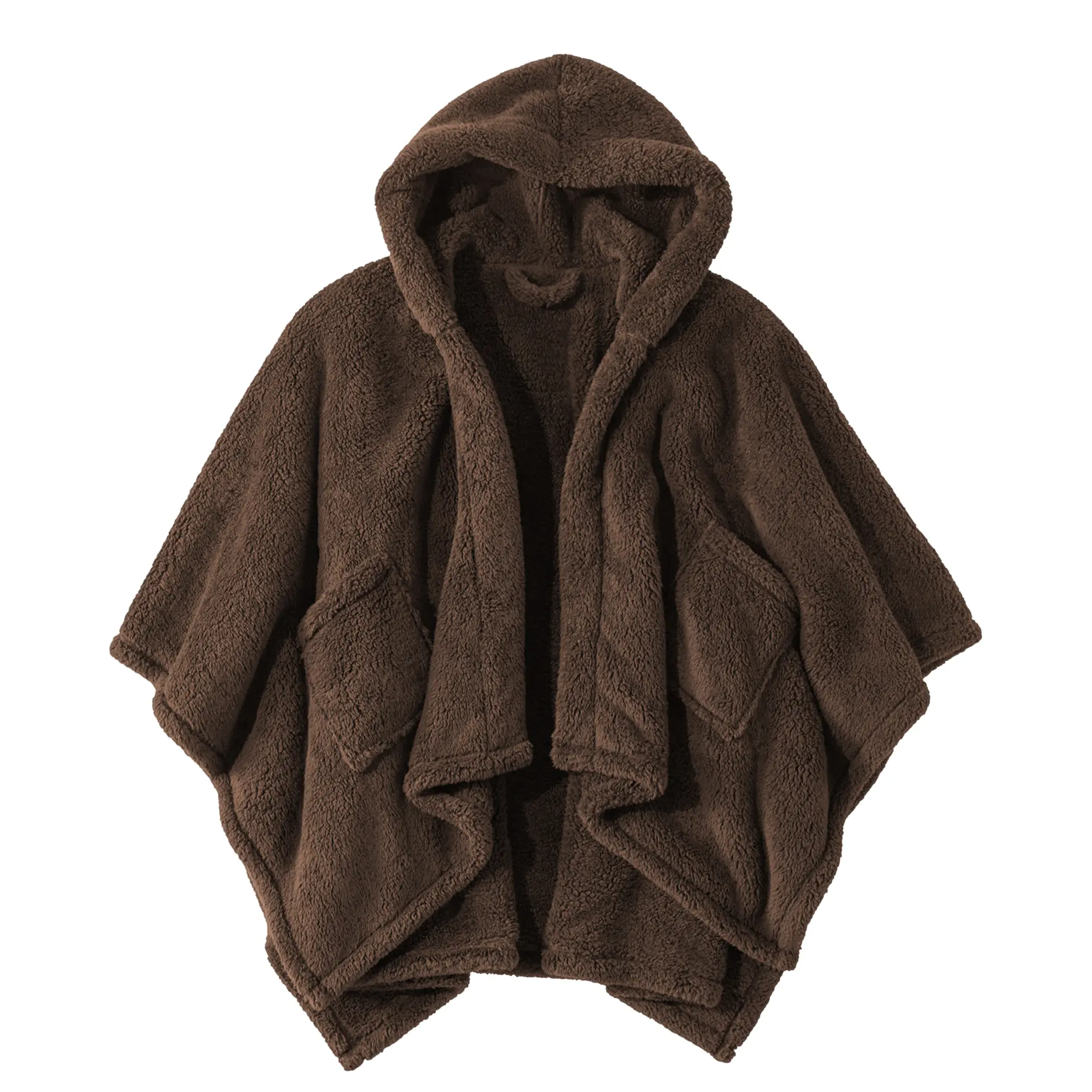 Songling Wearable Blanket Sherpa Poncho Office Work Warm Cozy Shawl Blanket,Plush Cape Wrap for Adults