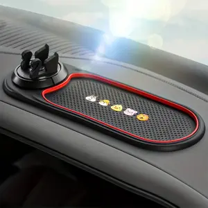 Multifunctional Car Phone Holder and Anti-Slip Pad, 360 Degree Rotating Stand, PVC Dashboard Mount, Navigation Fixed Bracket, Secure Smartphone Mount