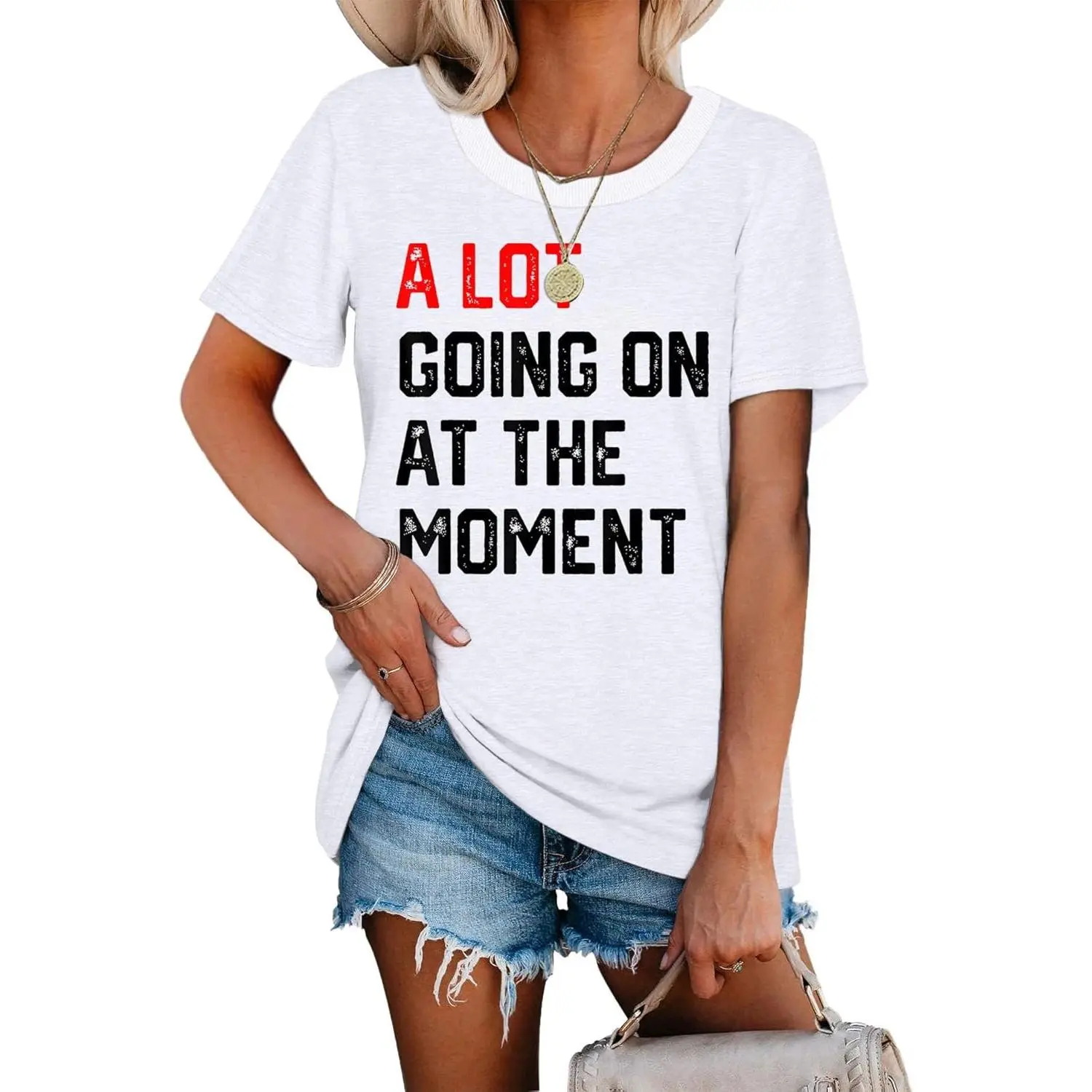 Country Music A Lot Going On at The Moment Shirt for Women Letters Graphic Music City Vacation Shirt Tee Outfits