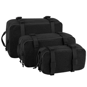 KRYDEX GEAR 3 PCS Tactical Modular Packing Cubes Large Capacity Mesh Storage Bag,Outdoor Travel Organize Storage Pouches Bags