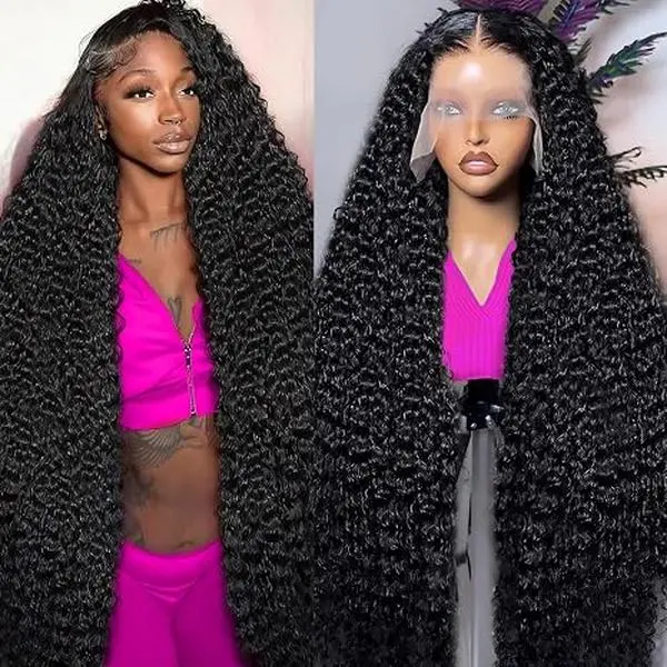 VNRTKKN Deep Wave Lace Front Wigs Human Hair 13x6 HD Transparent Deep Wave Lace Front Wigs for Women 180% Density Curly Lace Front Wig Pre Plcked Deep Wave Wigs with Baby Hair