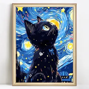 Cat Pattern DIY Diamond Arts Colorful Painting Kit without Frame, DIY Decorative Art Picture for Beginner, Wall Art Decor for Home Living Room Bedroom, Diamond Painting Kits, Crafts