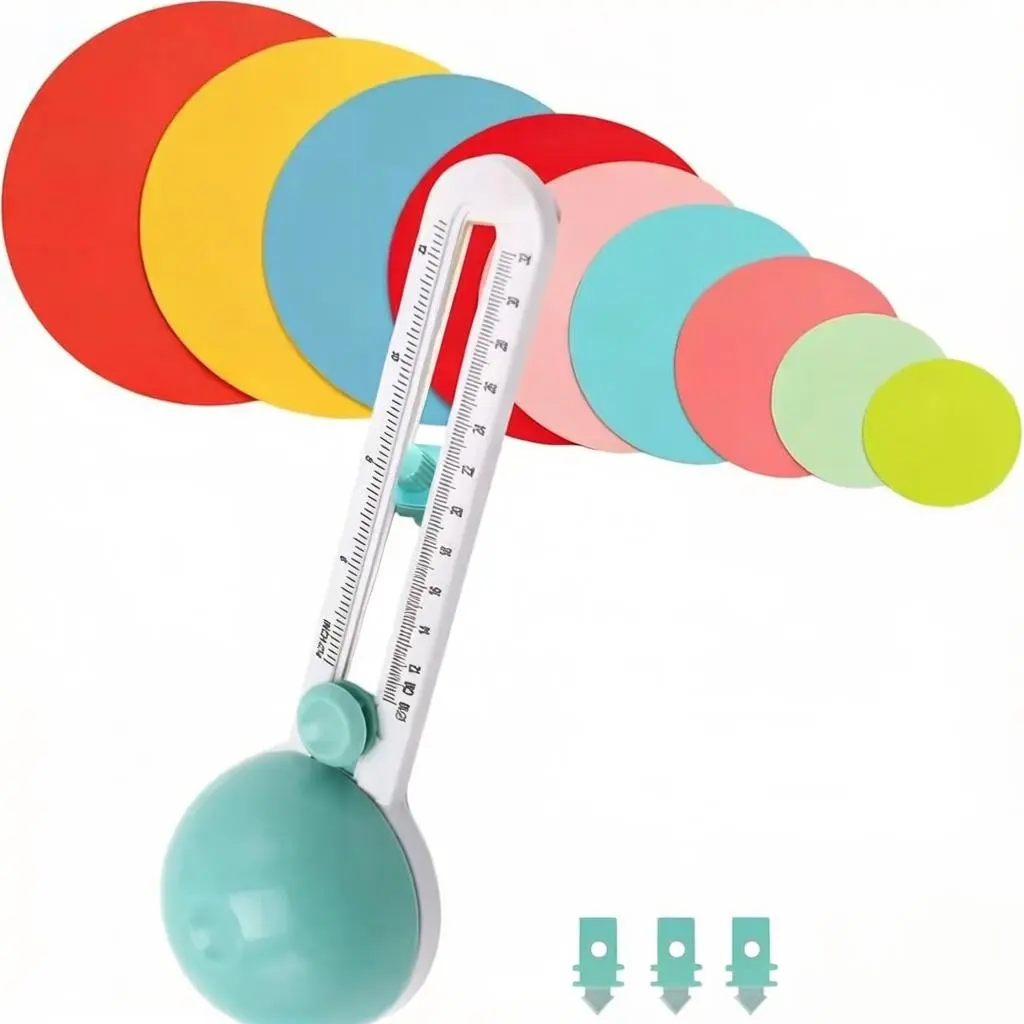 Portable Rotary Circle Cutter Set - Adjustable Diameter 4" to 12.5", 8.5 x 2.8 in Multifunctional Tool for Craft Supplies, Card Making, Cutting Paper, Schools