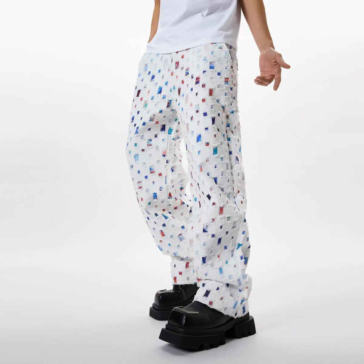 White Jeans Pants For Men Summer Clothes Loose Fit Casual Denim Trousers Y2k Clothing Streetwear Fashion Menswear