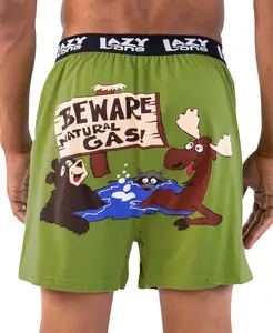LazyOne | Beware of Natural Gas Men's Funny Boxer - Funny Animal Boxers, Novelty Boxer Shorts, Gag Gifts for Men, Humorous Underwear for Men Comfy Cotton