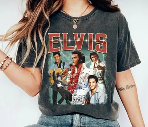 Retro Elvis 90s Vintage Shirt, King Of Rock T-Shirt, Vintage Rock Shirt, Music Rock And Roll Gift For Fan, Y2k, Rock Fan Gift, Concert Merch, Shirt for Men and Women, Gift for Music Fan, Retro Streetwear Unisex T-Shirt