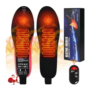Remote control three-speed electric heating insole USB charging heating insole winter ski warm insole foot warm treasure Black